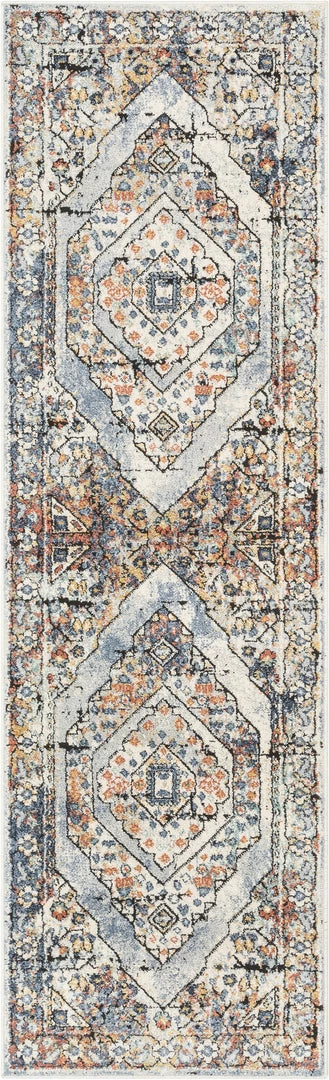 Well Woven Global Salerno Bohemian Vintage Persian Medallion Ivory Blue Rug 6 Well Woven Global Salerno Bohemian Vintage Persian Medallion Ivory Blue Rug