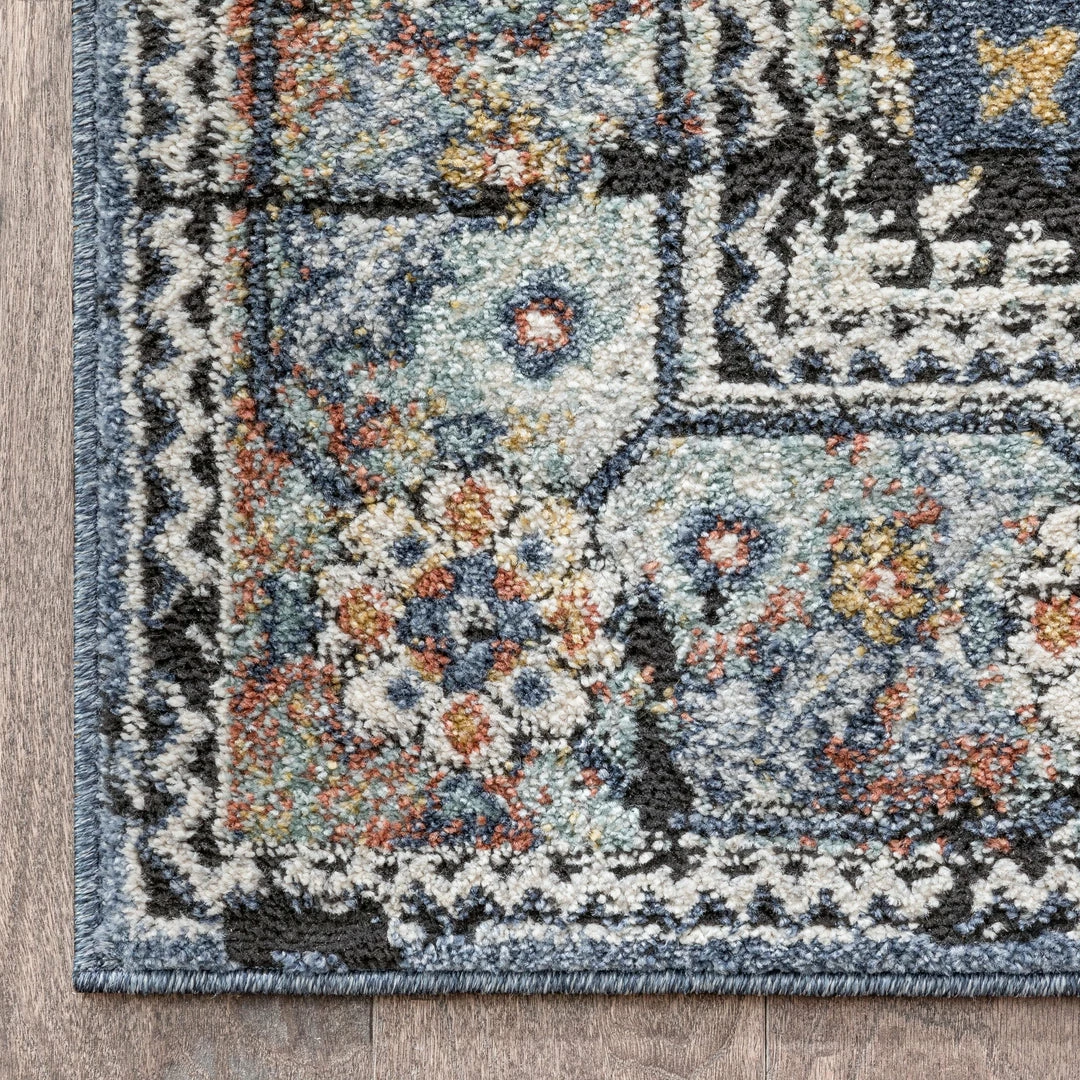 Well Woven Salerno Bohemian Vintage Persian Medallion Blue Rug Global 4 Well Woven Salerno Bohemian Vintage Persian Medallion Blue Rug Global