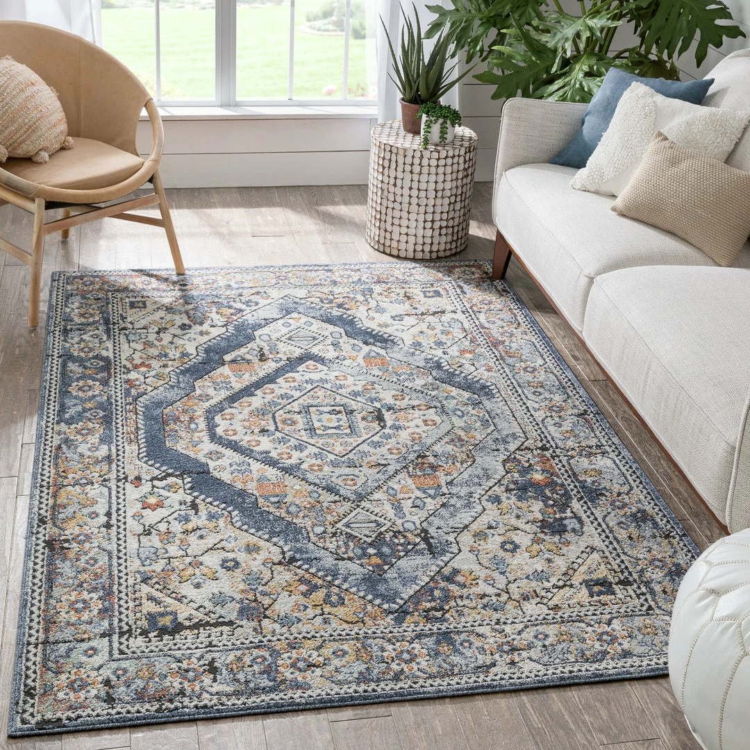 Well Woven Salerno Bohemian Vintage Persian Medallion Blue Rug Global 1 Well Woven Salerno Bohemian Vintage Persian Medallion Blue Rug Global