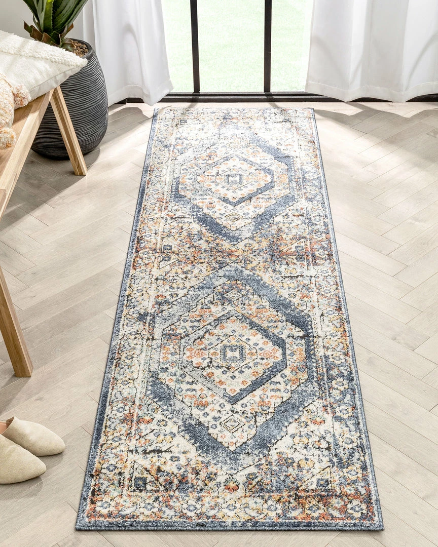Well Woven Salerno Bohemian Vintage Persian Medallion Blue Rug Global 7 Well Woven Salerno Bohemian Vintage Persian Medallion Blue Rug Global