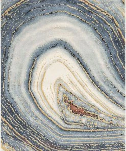 Well Woven Aversa Geometric Abstract Waves Blue Rug