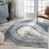Well Woven Aversa Geometric Abstract Waves Blue Rug