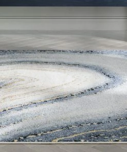 Well Woven Aversa Geometric Abstract Waves Blue Rug