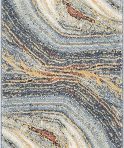 Well Woven Aversa Geometric Abstract Waves Blue Rug