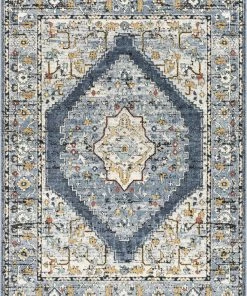 Well Woven Global Messina Vintage Oriental Medallion Blue Rug