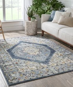 Well Woven Global Messina Vintage Oriental Medallion Blue Rug