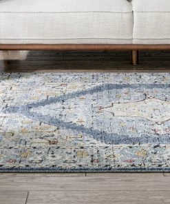 Well Woven Global Messina Vintage Oriental Medallion Blue Rug