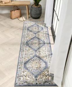 Well Woven Global Messina Vintage Oriental Medallion Blue Rug