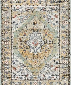 Well Woven Global Messina Vintage Oriental Medallion Green Rug