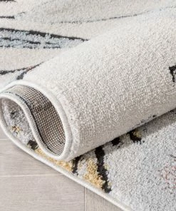 Well Woven Aprilia Tropical Floral Leaves Ivory Blue Rug