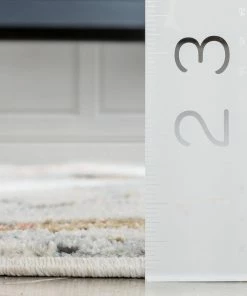 Well Woven Aprilia Tropical Floral Leaves Ivory Blue Rug