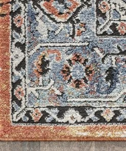 Well Woven Andria Vintage Medallion Botanical Border Rust Rug Global