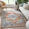 Well Woven Andria Vintage Medallion Botanical Border Rust Rug Global