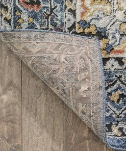 Well Woven Global Andria Vintage Medallion Botanical Border Blue Rug