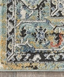 Well Woven Andria Vintage Medallion Botanical Border Green Rug