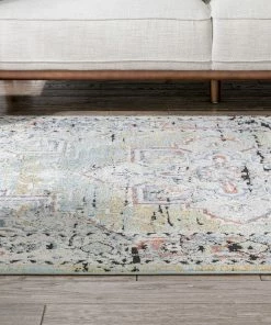 Well Woven Andria Vintage Medallion Botanical Border Green Rug