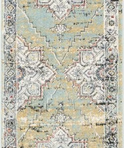 Well Woven Andria Vintage Medallion Botanical Border Green Rug