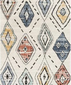 Well Woven Global Cesena Tribal Moroccan Diamond Ivory Rug