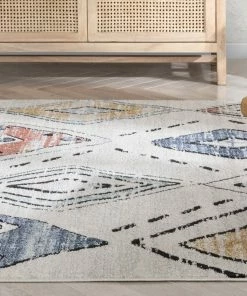 Well Woven Global Cesena Tribal Moroccan Diamond Ivory Rug