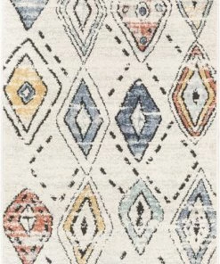 Well Woven Global Cesena Tribal Moroccan Diamond Ivory Rug