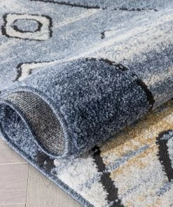 Well Woven Cesena Tribal Moroccan Diamond Blue Rug