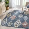 Well Woven Cesena Tribal Moroccan Diamond Blue Rug