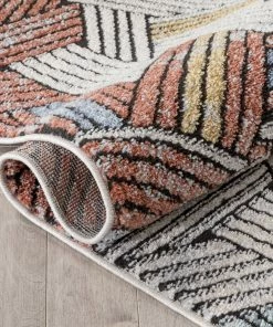 Well Woven Vintage Varese Abstract Geometric Stripes Red Rug