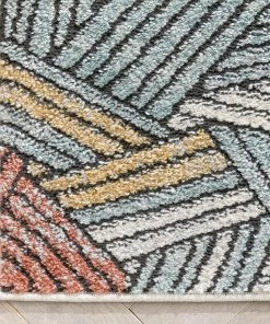 Well Woven Vintage Varese Abstract Geometric Stripes Red Rug