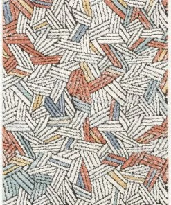 Well Woven Vintage Varese Abstract Geometric Stripes Red Rug