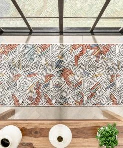 Well Woven Vintage Varese Abstract Geometric Stripes Red Rug