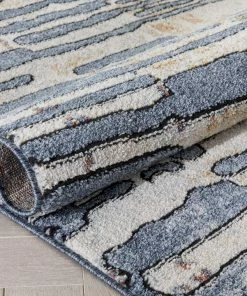 Well Woven Vintage Modica Geometric Abstract Pattern Blue Rug