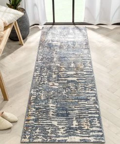 Well Woven Vintage Modica Geometric Abstract Pattern Blue Rug