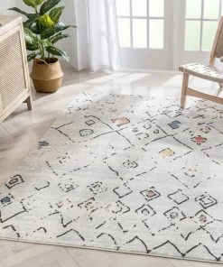 Well Woven Ancona Moroccan Tribal Diamond Grey Rug Global