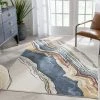 Well Woven Livorno Abstract Paintsplash Ivory Blue Rug