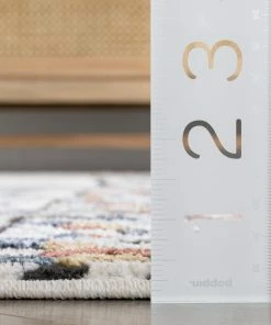 Well Woven Vintage Taranto Geometric Abstract Pattern Ivory Blue Rug