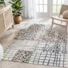 Well Woven Vintage Taranto Geometric Abstract Pattern Ivory Blue Rug
