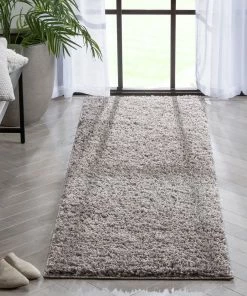 Well Woven Emerson Modern Solid Taupe Textured Shag Rug