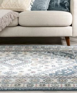 Well Woven Aryn Vintage Tribal Medallion Floral Blue Rug Global