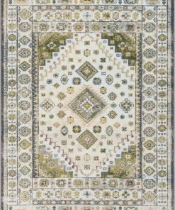 Well Woven Aryn Vintage Tribal Medallion Floral Green Rug Global