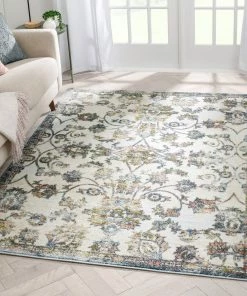 Well Woven Atlas Vintage Bohemian Oriental Floral Blue Rug