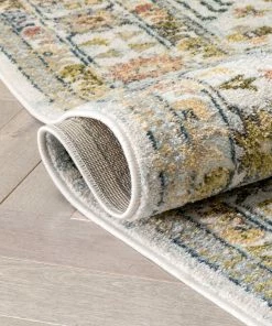 Well Woven Novalie Vintage Patchwork Botanical Border Ivory Rug