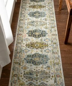 Well Woven Novalie Vintage Patchwork Botanical Border Ivory Rug