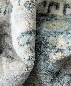 Well Woven Novalie Vintage Patchwork Botanical Border Blue Rug Global