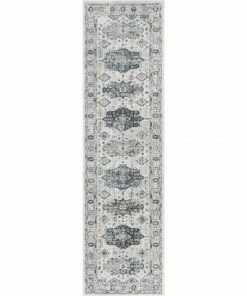 Well Woven Novalie Vintage Patchwork Botanical Border Blue Rug Global