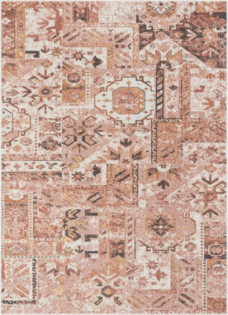 Well Woven Elizabeth Global Vintage Patchwork Pattern Blush Pink Rug 2 Well Woven Elizabeth Global Vintage Patchwork Pattern Blush Pink Rug