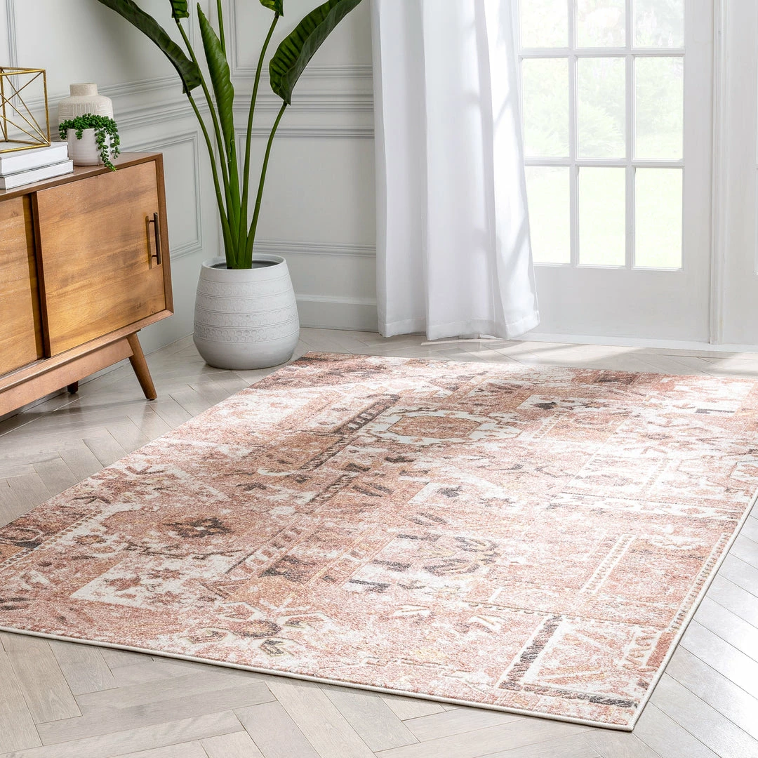 Well Woven Elizabeth Global Vintage Patchwork Pattern Blush Pink Rug 7 Well Woven Elizabeth Global Vintage Patchwork Pattern Blush Pink Rug