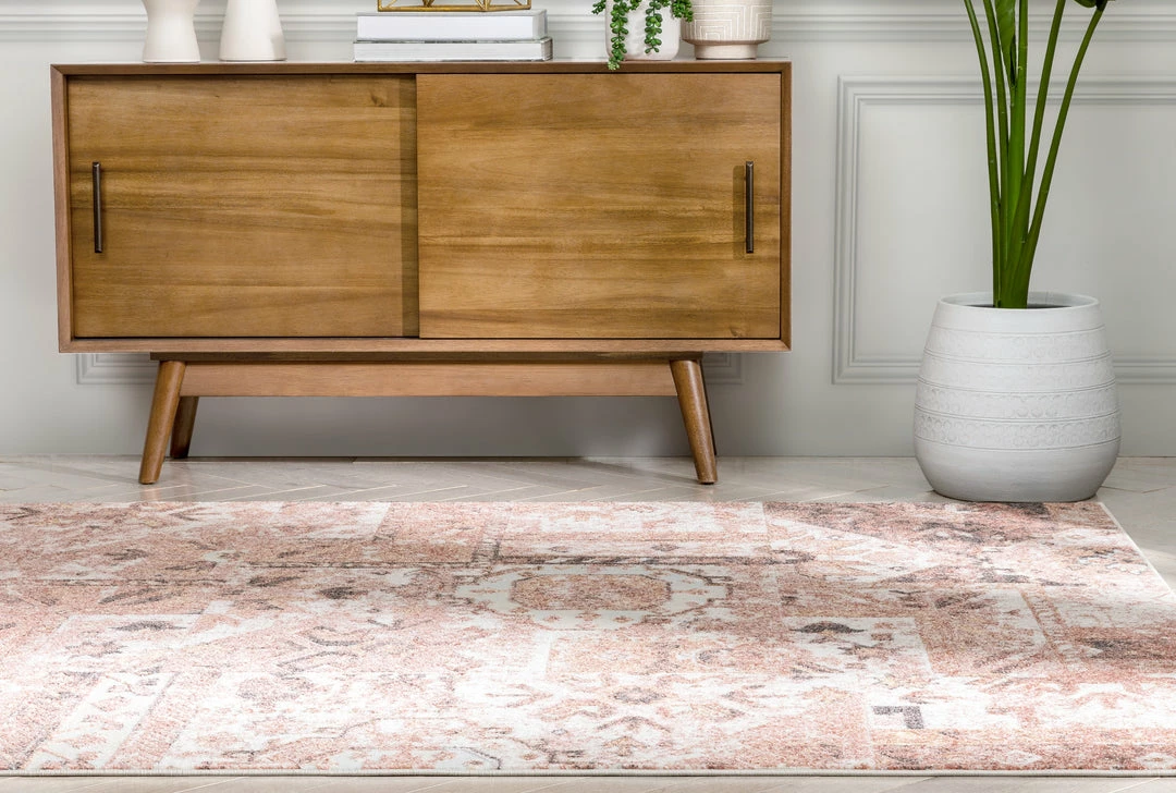 Well Woven Elizabeth Global Vintage Patchwork Pattern Blush Pink Rug 8 Well Woven Elizabeth Global Vintage Patchwork Pattern Blush Pink Rug