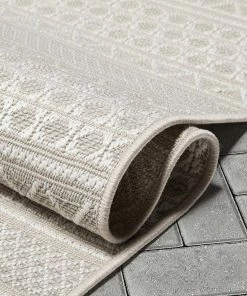 Well Woven Arwen Tribal Indoor/Outdoor Ivory Textured Rug