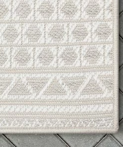 Well Woven Arwen Tribal Indoor/Outdoor Ivory Textured Rug