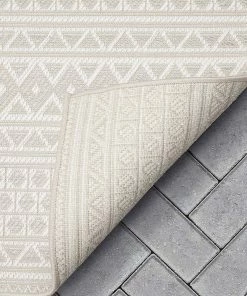 Well Woven Arwen Tribal Indoor/Outdoor Ivory Textured Rug